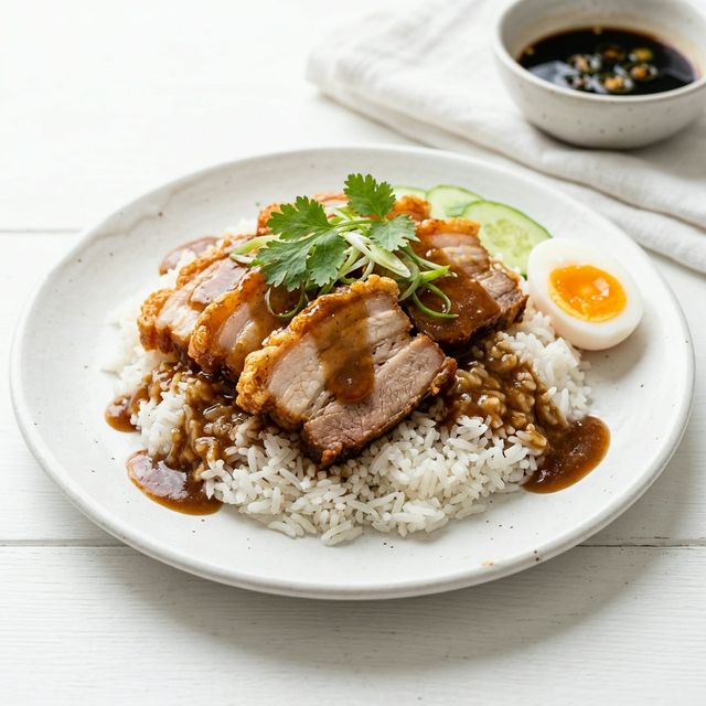 Crispy pork with rice